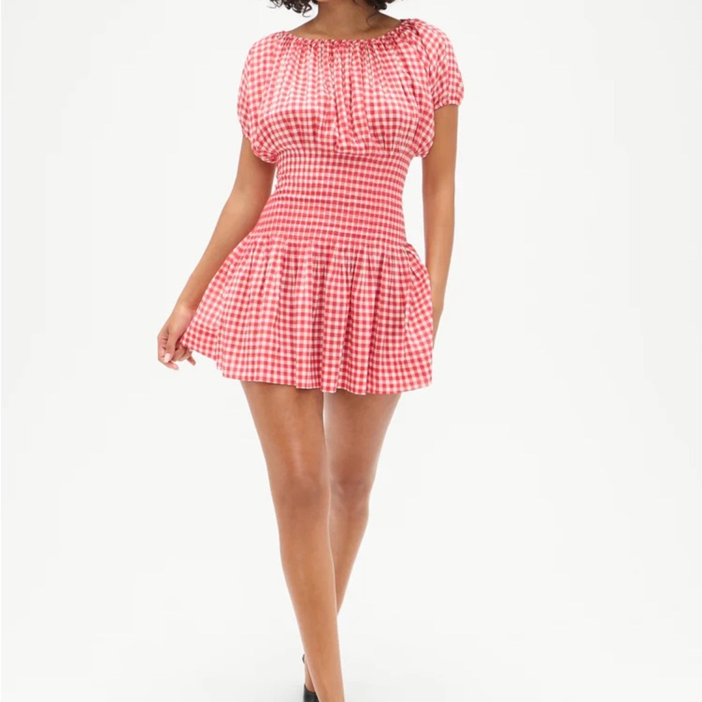 Frankie's Bikinis Sadie Red Checkered Mini Dress